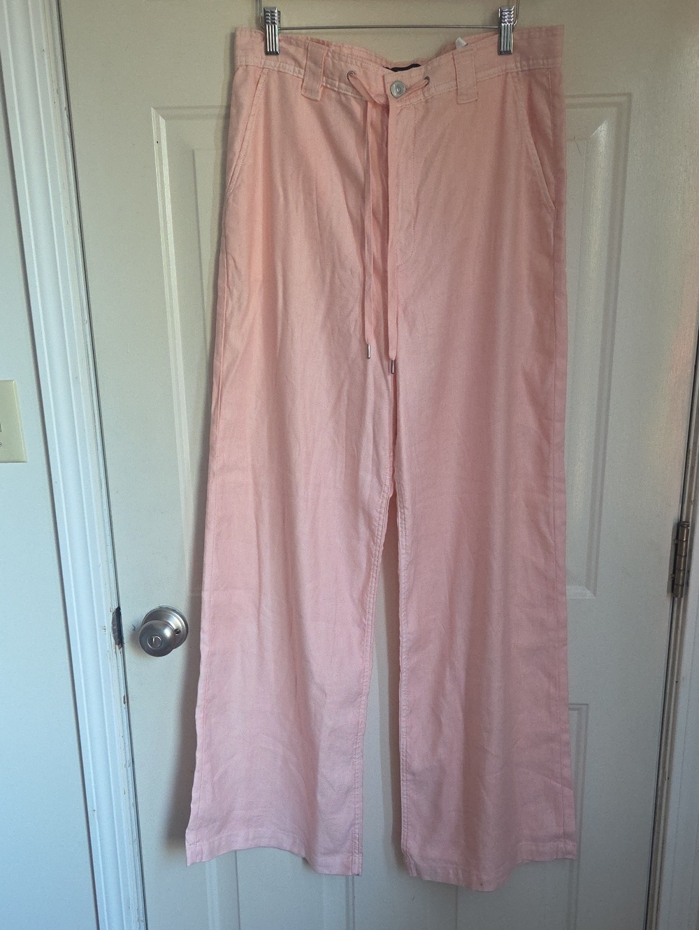 Hudson Jeans Pale Pink Wide-Leg Drawstring Pants NWT 30
